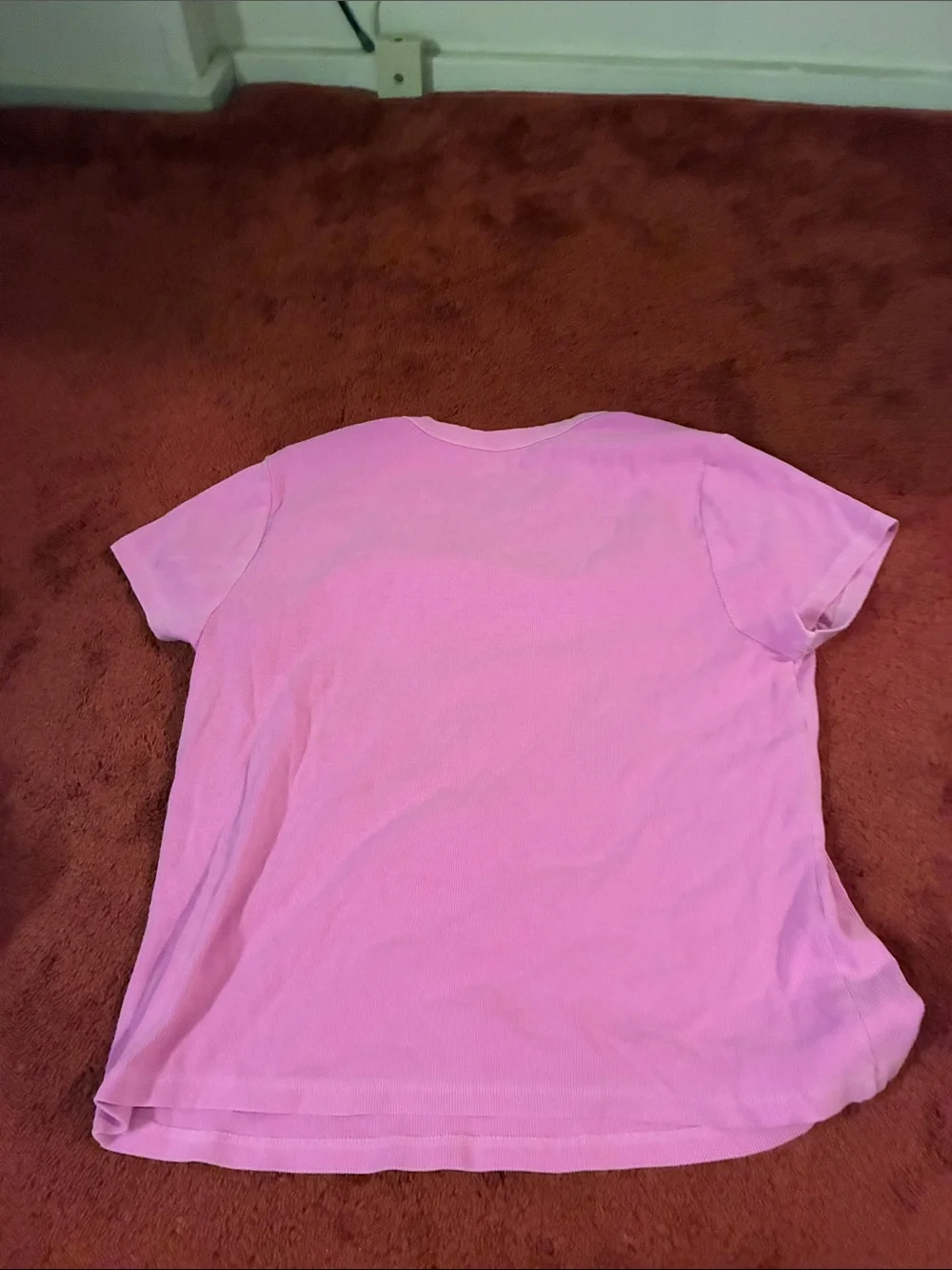 Old Navy Bright Pink Ribbed Short Sleeve Tee